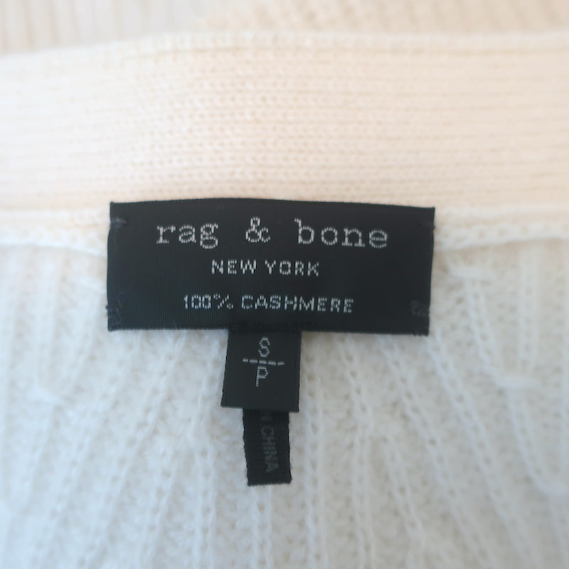 Rag &amp; Bone Pierce Cashmere Cardigan Cream Size Small V-Neck Sweater