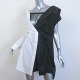 Alexander Wang Deconstructed Pajama Dress Navy Pinstripe & White Cotton Size 8