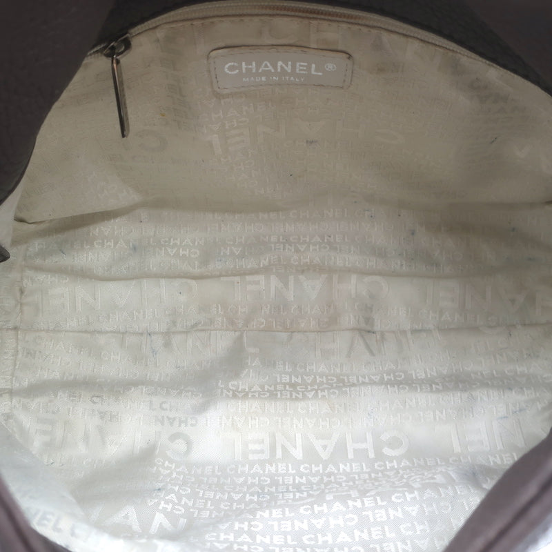 Chanel 2003 Lax Tassel Hobo Dark Brown Grained Leather Small Shoulder Bag