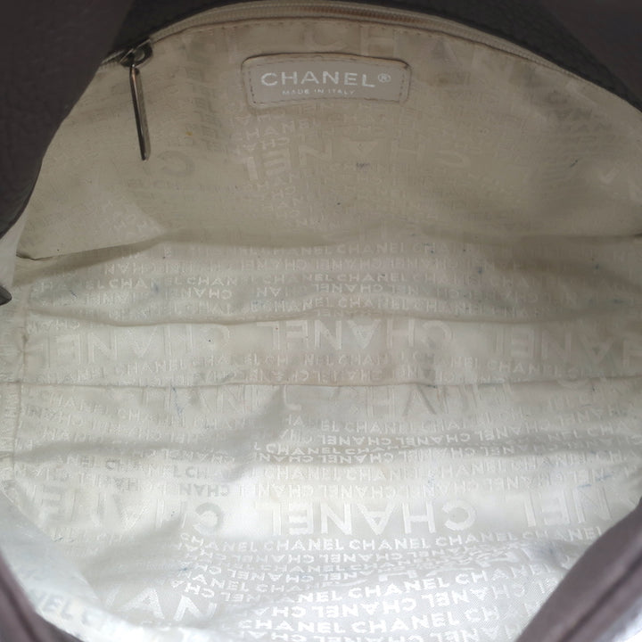 Chanel 2003 Lax Tassel Hobo Dark Brown Grained Leather Small Shoulder Bag