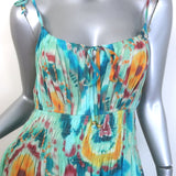 Love the Label Margaux Smocked Maxi Dress Canary Tie Dye Size Small NEW