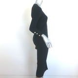 L'Agence Kyra Ribbed Knit Duster Dress Navy Cotton-Blend Size Small