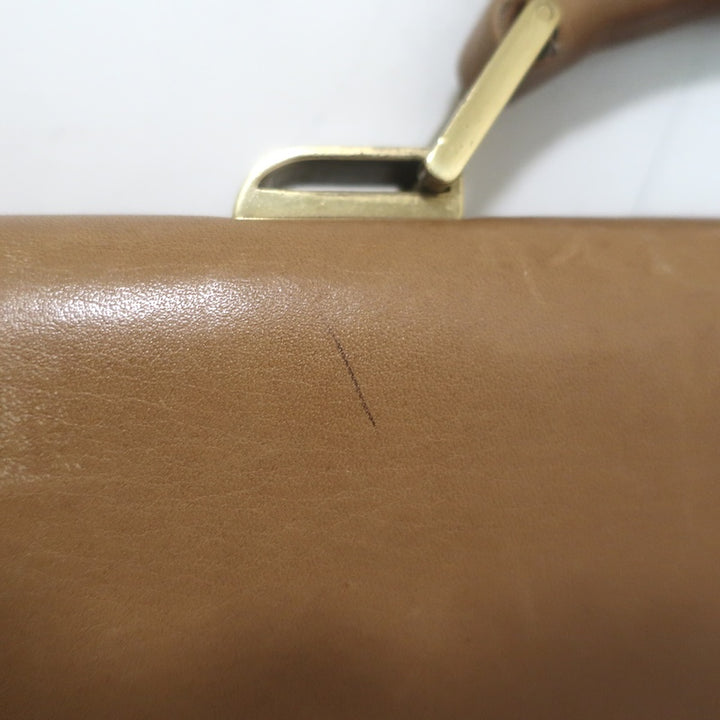 Vintage Gucci Briefcase Beige Leather Web-Strap Messenger Bag