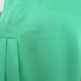Paco Rabanne Lace-Trim Mini Slip Dress Light Green Pleated Satin Size 38