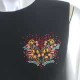 Christian Dior Embroidered Shift Dress Black Wool-Silk Size 38 Sleeveless Mini