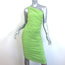 Norma Kamali Diana One-Shoulder Ruched Dress Lime Stretch Jersey Size Medium