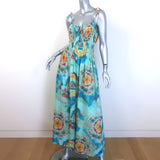 Love the Label Margaux Smocked Maxi Dress Canary Tie Dye Size Small NEW