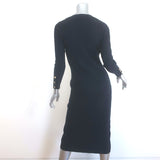 L'Agence Kyra Ribbed Knit Duster Dress Navy Cotton-Blend Size Small