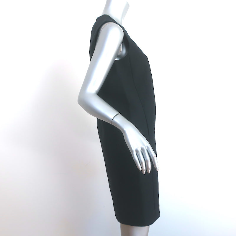 DIOR Short Dress Black Wool And Silk With DIOR In Heart Lights Motif for Women In Black. Size 38 DIOR Short Dress Black Wool And Silk With DIOR In Heart Lights Motif for Women In Black. Size 38