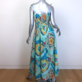 Love the Label Margaux Smocked Maxi Dress Canary Tie Dye Size Small NEW