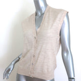 Zadig & Voltaire Vasky Crystal-Button Sleeveless Cardigan Beige Size Extra Small