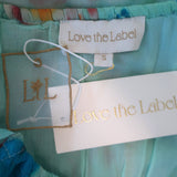 Love the Label Margaux Smocked Maxi Dress Canary Tie Dye Size Small NEW