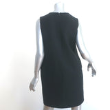 Christian Dior Embroidered Shift Dress Black Wool-Silk Size 38 Sleeveless Mini