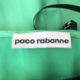 Paco Rabanne Lace-Trim Mini Slip Dress Light Green Pleated Satin Size 38
