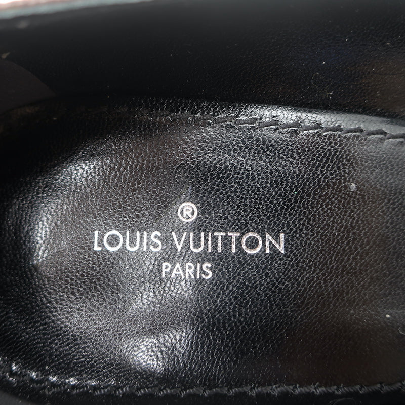 Louis Vuitton Fetish Cap Toe Pumps Brown Monogram Canvas &amp; Black Patent Size 37