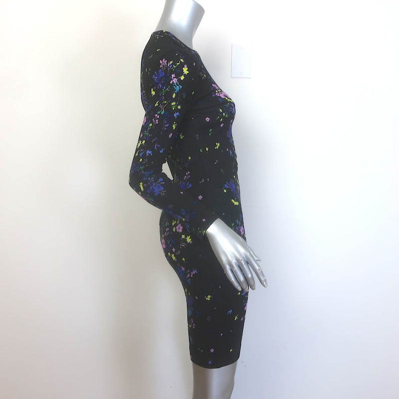 Erdem Floral Print Mini Sheath Dress Black Size US 2