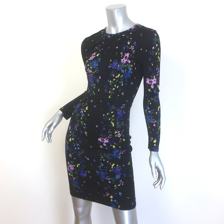 Erdem Floral Print Mini Sheath Dress Black Size US 2