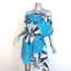 Emilio Pucci Off the Shoulder Mini Dress Blue Parasol Print Cotton Size 46