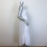 Ramy Brook Coco Sleeveless V-Neck Midi Dress White Matte Satin Size Small