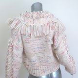 Hayley Menzies Cherry Blossom Fringe Cardigan Cream Bobble Knit Size Small