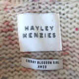 Hayley Menzies Cherry Blossom Fringe Cardigan Cream Bobble Knit Size Small