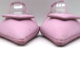 Prada Gabardine Logo Plaque Slingback Pump Pink Size 40 Pointed Toe Kitten Heel