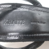 Khaite Amity Acrylic-Heel Ankle Strap Sandals Black Suede Size 38