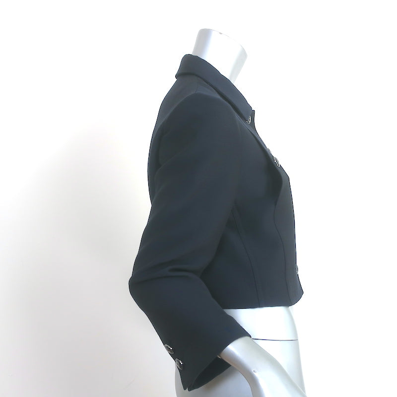 Christian Dior Cropped Jacket Navy Wool-Silk Size 38
