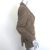 Officine Generale Charlene Houndstooth Plaid Blazer Camel Linen-Cotton Size 36