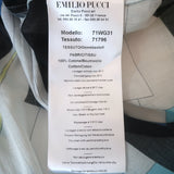 Emilio Pucci Off the Shoulder Mini Dress Blue Parasol Print Cotton Size 46