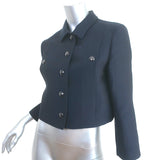 Christian Dior Cropped Jacket Navy Wool-Silk Size 38