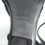 Khaite Amity Acrylic-Heel Ankle Strap Sandals Black Suede Size 38