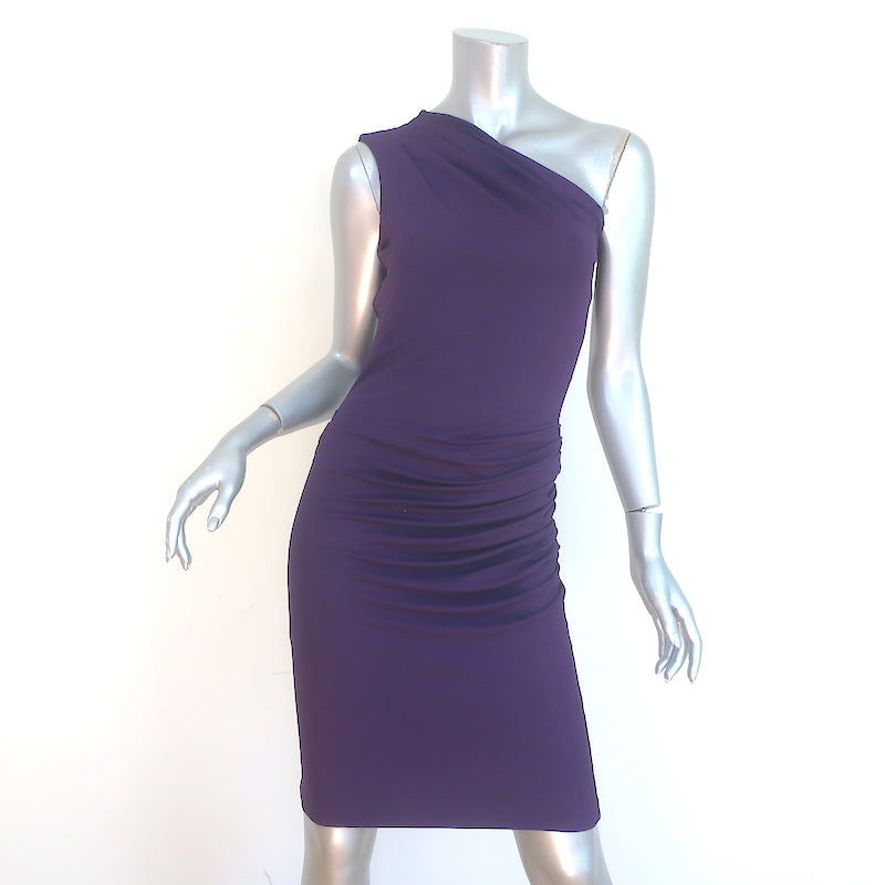 Michael Kors One Shoulder Dress Purple Stretch Jersey Size 6 Celebrity Owned Michael Kors One Shoulder Dress Purple Stretch Jersey Size 6 Celebrity Owned