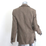 Officine Generale Charlene Houndstooth Plaid Blazer Camel Linen-Cotton Size 36