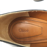 Chloe Ankle Strap Block Heel Pumps Black Leather Size 40