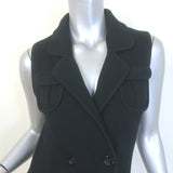 Diane von Furstenberg Lychen Double Breasted Sweater Dress Black Wool Size Small