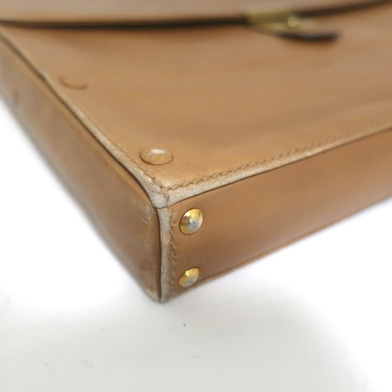Vintage Gucci Briefcase Beige Leather Web-Strap Messenger Bag
