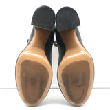 Chloe Ankle Strap Block Heel Pumps Black Leather Size 40