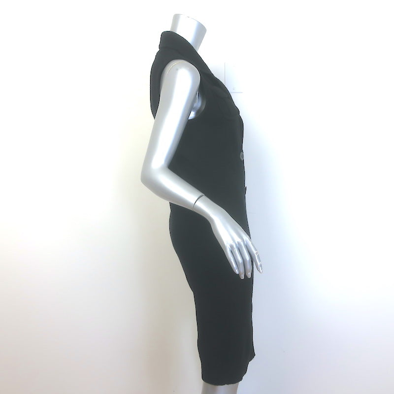 Diane von Furstenberg Lychen Double Breasted Sweater Dress Black Wool Size Small