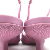 Prada Gabardine Logo Plaque Slingback Pump Pink Size 40 Pointed Toe Kitten Heel