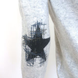 Zadig & Voltaire Vivi Brod Patch Cashmere Sweater Light Gray Size Extra Small