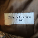 Officine Generale Charlene Houndstooth Plaid Blazer Camel Linen-Cotton Size 36