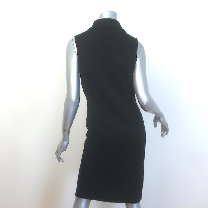 Diane von Furstenberg Lychen Double Breasted Sweater Dress Black Wool Size Small