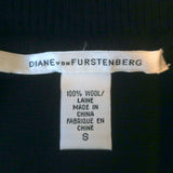 Diane von Furstenberg Lychen Double Breasted Sweater Dress Black Wool Size Small