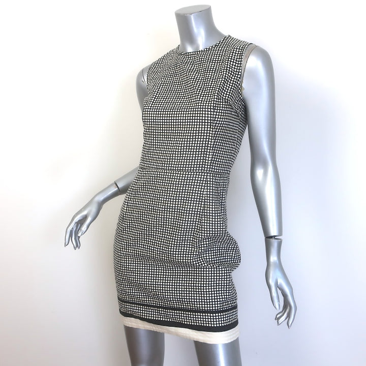 Lanvin Ete 2014 Polka Dot Sleeveless Sheath Dress Cream/Black Cotton Size 36
