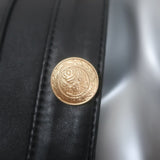 L'Agence Jayde Collarless Open-Front Leather Jacket Black Size 2