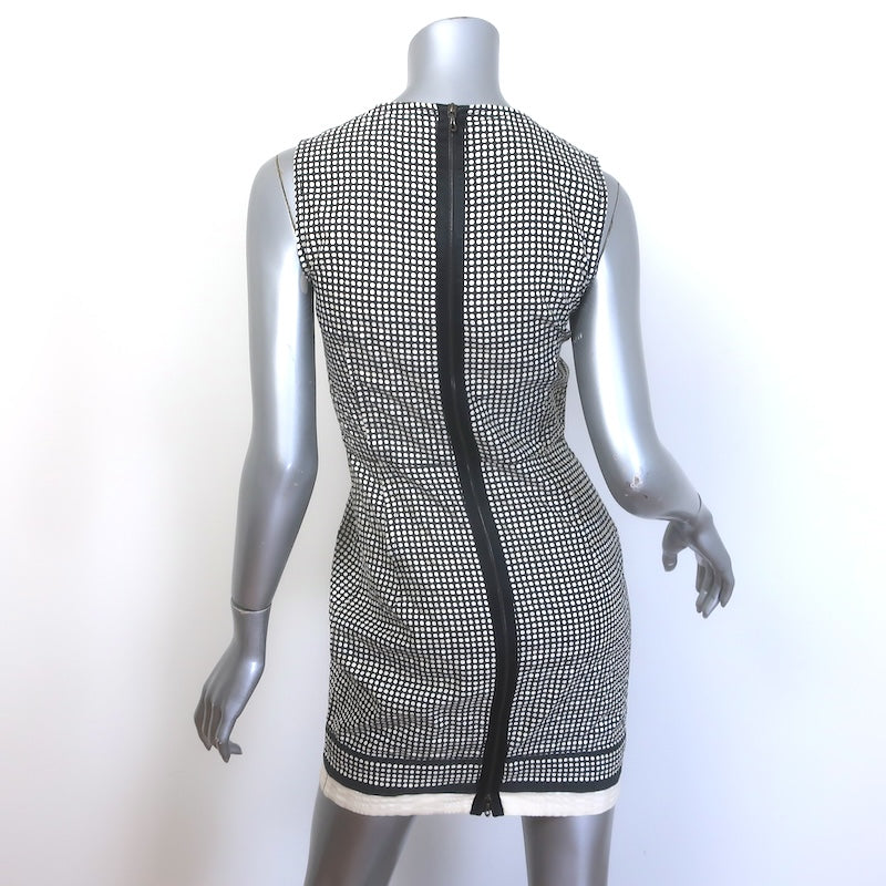 Lanvin Ete 2014 Polka Dot Sleeveless Sheath Dress Cream/Black Cotton Size 36