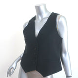 Christian Dior V-Neck Vest Black Wool-Silk Size 40