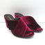 Lemare Crisscross Mule Sandals Burgundy Velvet Size 41 Open Toe Heels