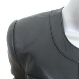 L'Agence Jayde Collarless Open-Front Leather Jacket Black Size 2